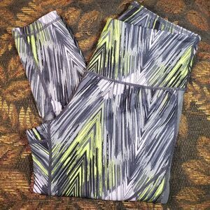 Multicolored Zella Leggings with Mesh Insert going down side and around calf